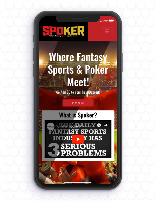 Spoker website featured in a mobile device